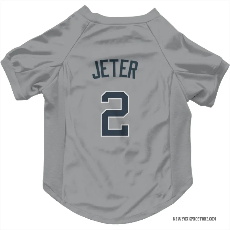 Derek Jeter  Gray New York Yankees  Cat & Dog Pet Jersey