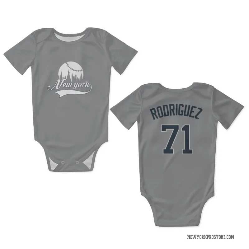 Elmer Rodriguez  Gray New York Yankees  Newborn & Infant Bodysuit