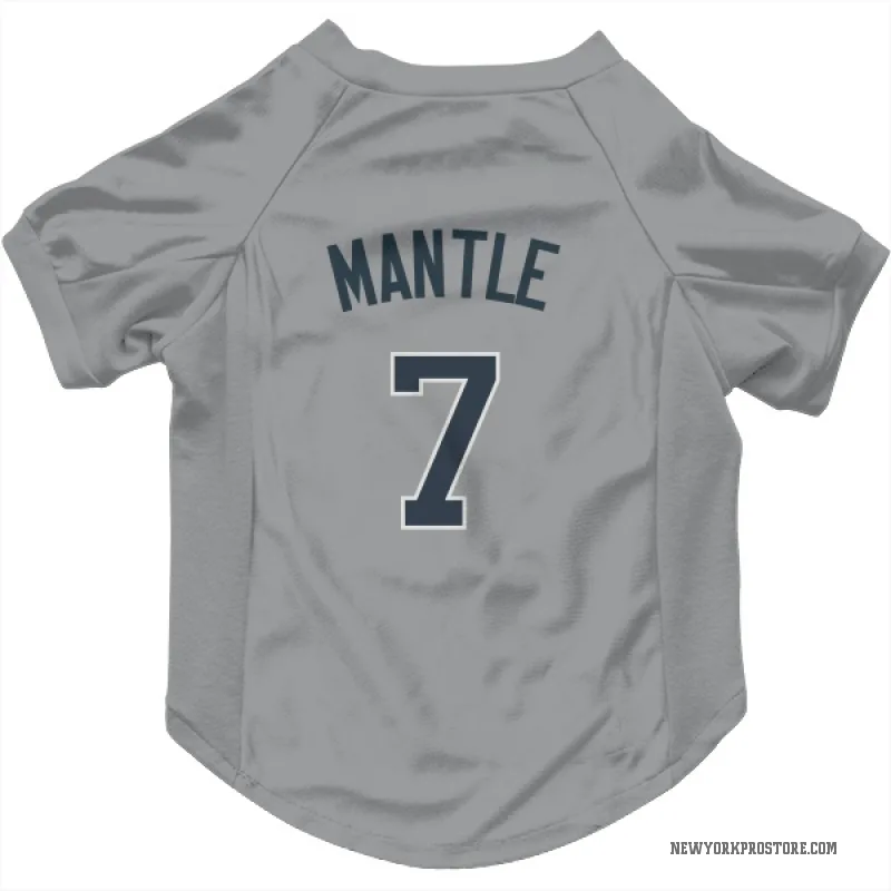 Mickey Mantle Gray New York Yankees Cat & Dog Pet Jersey