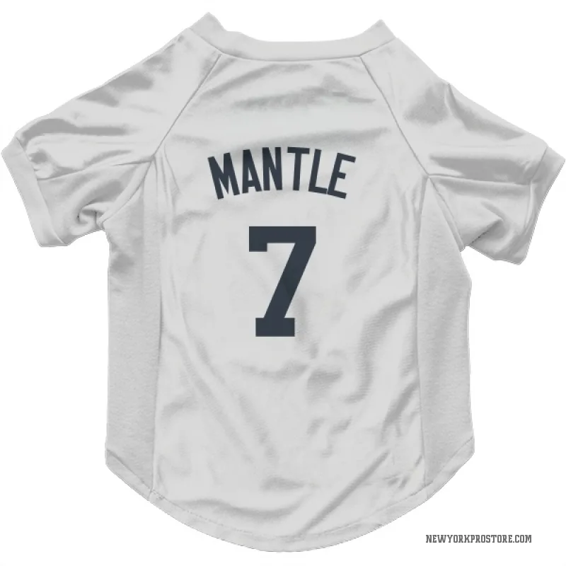 Mickey Mantle White New York Yankees Cat & Dog Pet Jersey
