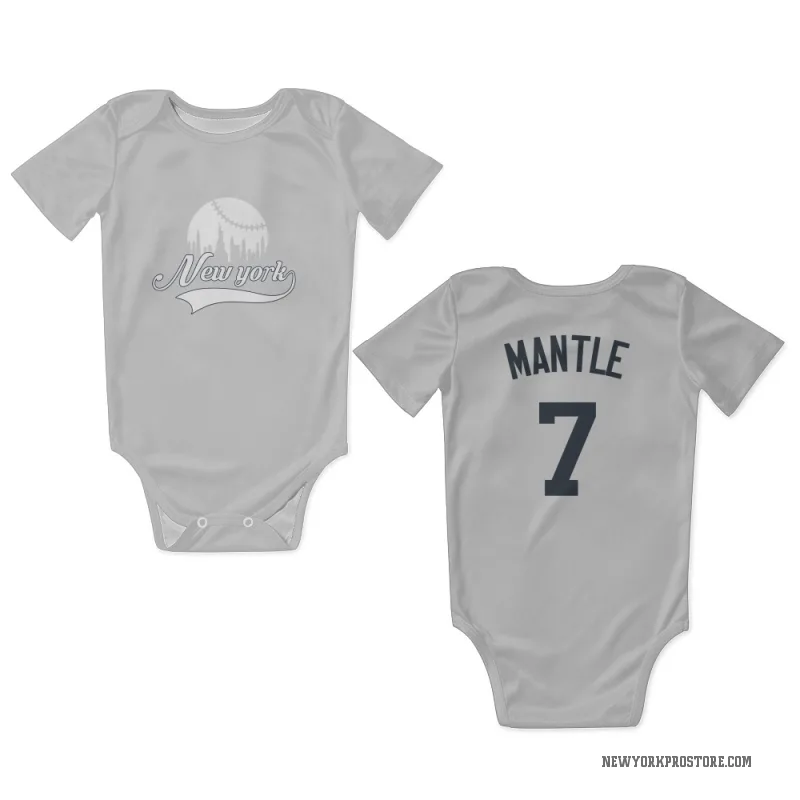 Mickey Mantle White New York Yankees Newborn & Infant Bodysuit