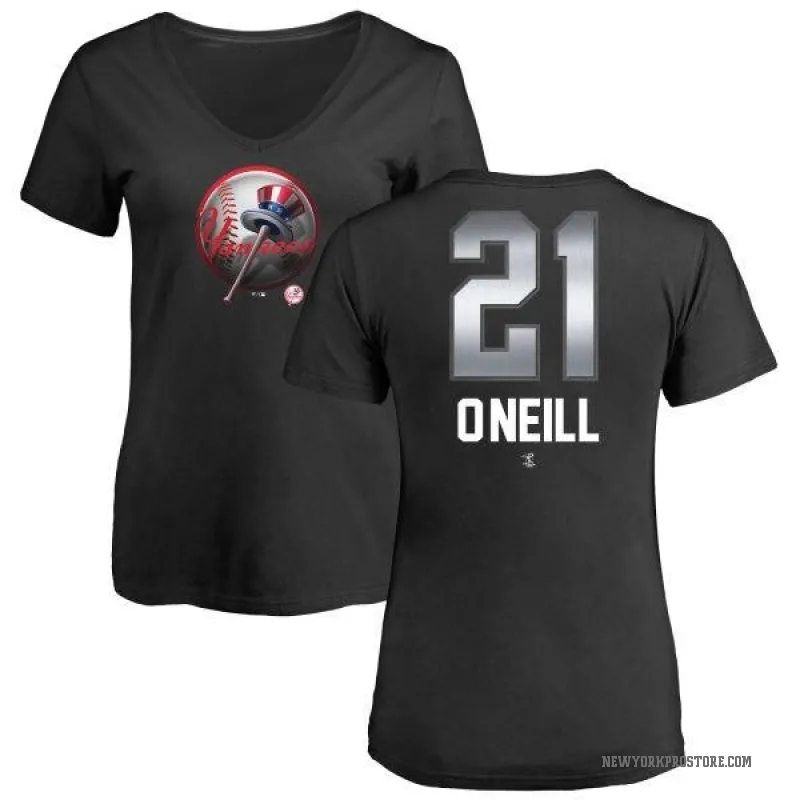 Paul O'Neill Women's Black New York Yankees Midnight Mascot V-Neck T-Shirt -