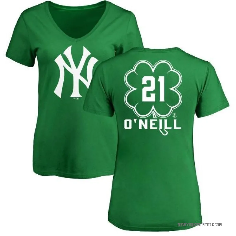 Paul O'Neill Women's Green New York Yankees Dubliner V-Neck T-Shirt - Kelly