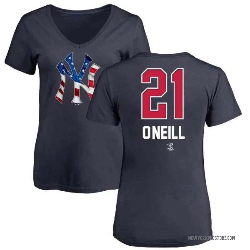 Paul O'Neill Women's Navy New York Yankees Name and Number Banner Wave V-Neck T-Shirt -