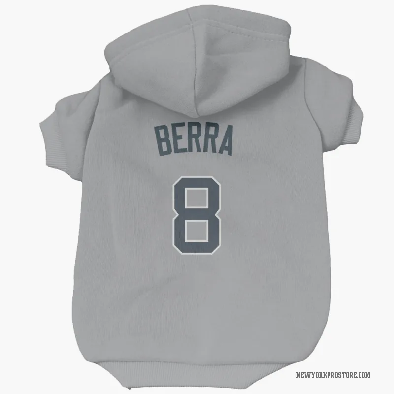 Yogi Berra Gray New York Yankees Cat & Dog Pet Hoodie