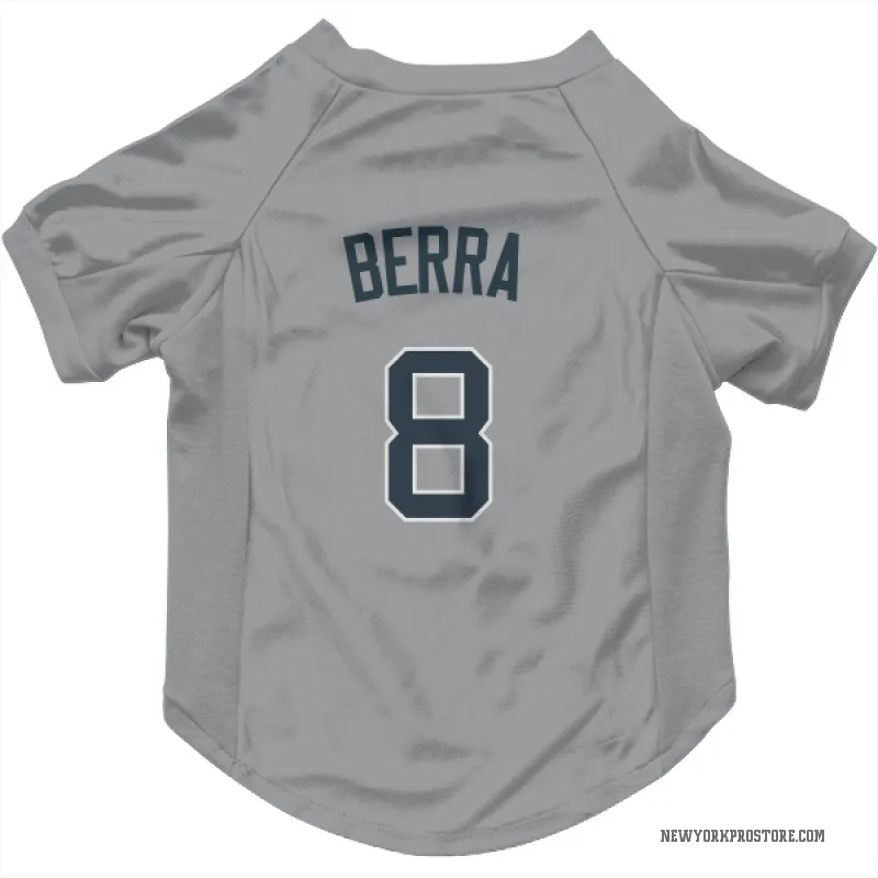 Yogi Berra Gray New York Yankees Cat & Dog Pet Jersey
